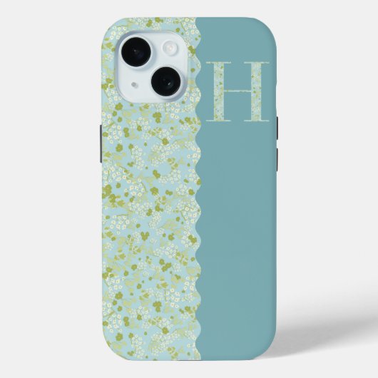 Grandmillenial MONOGRAM H ACQUA KLEINE BLUME Case-Mate iPhone Hülle (Rückseite)