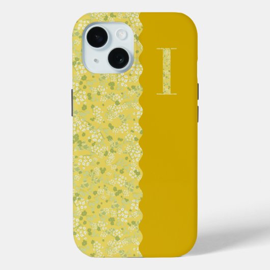 Grandmillenial MONOGRAM I YELLOW KLEINE BLUME Case-Mate iPhone Hülle (Rückseite)