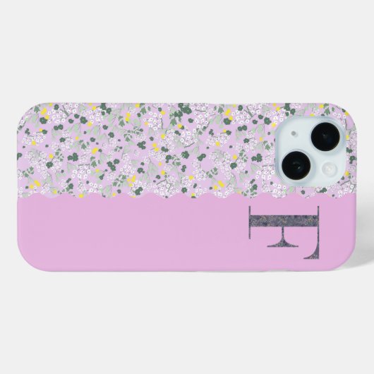 Grandmillenial MONOGRAM LILAC KLEINE BLUME Case-Mate iPhone Hülle (Rückseite (Horizontal))