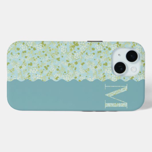 Grandmillenial MONOGRAM M ACQUA KLEINE BLUME Case-Mate iPhone Hülle (Rückseite (Horizontal))