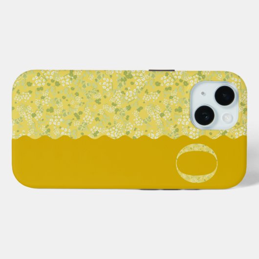 Grandmillenial MONOGRAM O YELLOW KLEINE BLUME Case-Mate iPhone Hülle (Rückseite (Horizontal))
