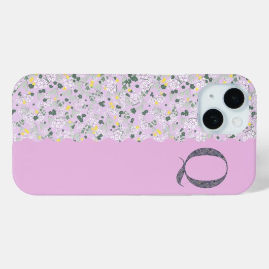 Grandmillenial MONOGRAM P LILAC KLEINE BLUME Case-Mate iPhone Hülle (Rückseite (Horizontal))