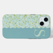 Grandmillenial MONOGRAM S ACQUA KLEINE BLUME Case-Mate iPhone Hülle (Rückseite (Horizontal))