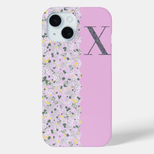 Grandmillenial MONOGRAM X LILAC KLEINE BLUME Case-Mate iPhone Hülle (Rückseite)