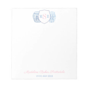 Grandmillenial Pink und Blue Ginger Jon Monogram Notizblock