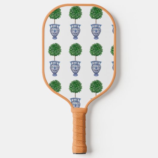 Grandmillenial preppy topiary blue pickleball schläger (Vorderseite)