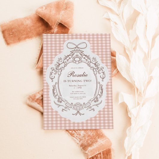 Grandmillenial Preppy Vintag Floral Geburtstag Einladung