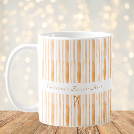 Grandmillennial Aprikosenstreifen Elegantes Landha Kaffeetasse