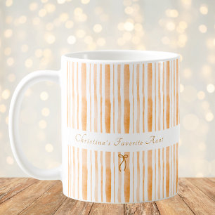 Grandmillennial Aprikosenstreifen Elegantes Landha Kaffeetasse
