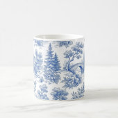 Grandmillennial Blau Toile Landschaft Kaffeetasse (Mittel)