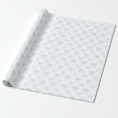 Grandmillennial Blue Bow Bulk Wrapping Paper Rolls Geschenkpapier (Ungerollt)