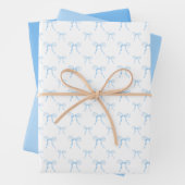 Grandmillennial Blue Bow Wrapping Paper Set Geschenkpapier Set (Beispiel)
