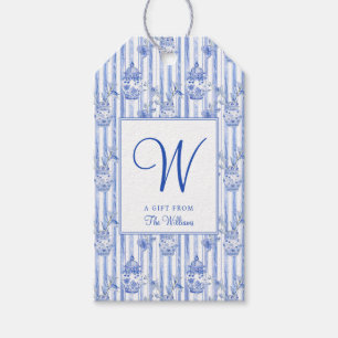 Grandmillennial Blue Chinoiserie Ginger Jar Geschenkanhänger
