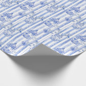 Grandmillennial Blue Chinoiserie Ginger Jar Geschenkpapier (Ecke)