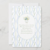 Grandmillennial Blue Ginger Jar Baby Shower Einladung (Rückseite)