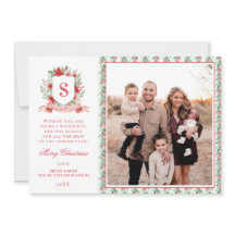 Grandmillennial Blumige Krone | Weihnachtsmonogram