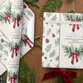 Grandmillennial-Botanischer-Bogen-Weihnachtsfeier Geschenkpapier