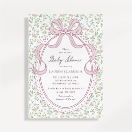 Grandmillennial Bow Baby Shower Invitation Einladung