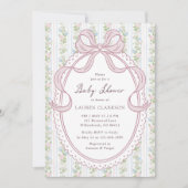 Grandmillennial Bow Vintage Flowers  Ankündigung (Vorderseite)