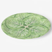 Grandmillennial Cabbage Leaf Paper Pappteller (Schrägansicht)