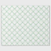 Grandmillennial Christmas Blue and Green Trellis Geschenkpapier (Flach)