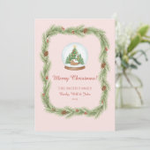 Grandmillennial Christmas Garland & Pinecone Feiertagskarte (Stehend Vorderseite)