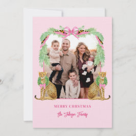 Grandmillennial Christmas Leopard Photo Card Einladung