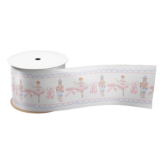 Grandmillennial Christmas Nutcracker Ribbon Satinband (Spule)