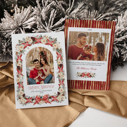 Grandmillennial Christmas Photo Card Einladung