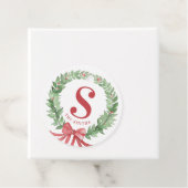 Grandmillennial Christmas Wreath Monogram Geschenkanhänger (Beispiel)