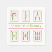 Grandmillennial Coquette Bamboos & Bubbly Mahjong Serviette (Vorderseite)