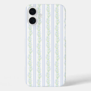 Grandmillennial Coquette Preppy Blue Floral iPhone 16 Plus Hülle