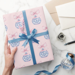 Grandmillennial Damask Weihnachtsschmuck Geschenkpapier