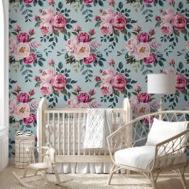 Grandmillennial Dusty Rose Blütenmuster Tapete