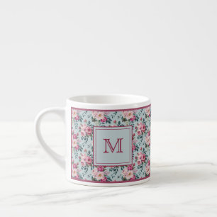 Grandmillennial Dusty Rose Floral Benutzerdefinier Espressotasse
