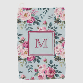 Grandmillennial Dusty Rose Floral Benutzerdefinier Golfhandtuch