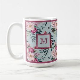 Grandmillennial Dusty Rose Floral Benutzerdefinier Kaffeetasse