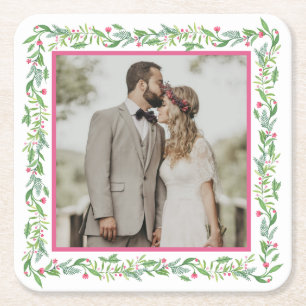 Grandmillennial Evergreen Swag   Foto Rechteckiger Pappuntersetzer