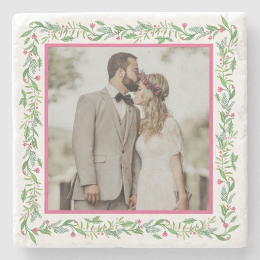 Grandmillennial Evergreen Swag | Foto Steinuntersetzer (Vorderseite)