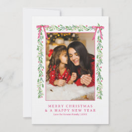 Grandmillennial Evergreen Swag mit Bows | Foto Einladung