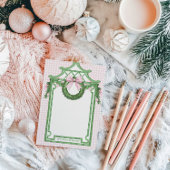 Grandmillennial Evergreen Swag mit Monogram Post-it Klebezettel