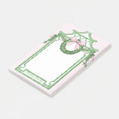 Grandmillennial Evergreen Swag mit Monogram Post-it Klebezettel (angewinkelt)