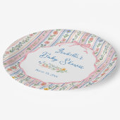 Grandmillennial Floral Baby Shower  Pappteller (Schrägansicht)