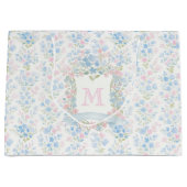 Grandmillennial Floral Personalized Gift Bag Große Geschenktüte (Vorderseite)