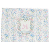 Grandmillennial Floral Personalized Gift Bag Große Geschenktüte (Rückseite)