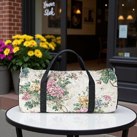 Grandmillennial Floral Tapestry Duffle Bag