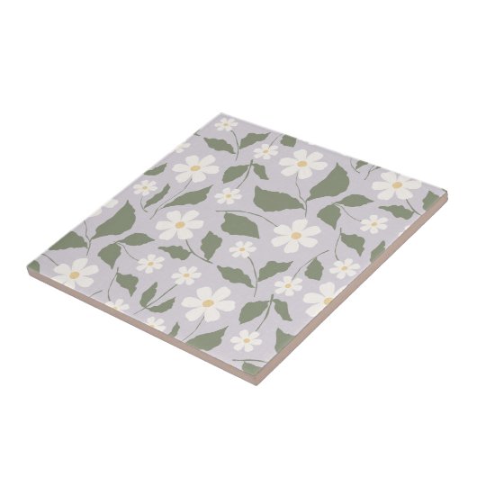 Grandmillennial Gänseblümchen Blumenmuster Soft Pa Fliese (Seite)