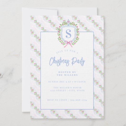 Grandmillennial Ginger Jar Wappen Monogram Einladung (Vorderseite)