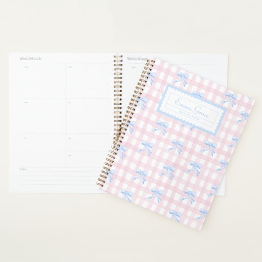 Grandmillennial Gingham mit Bows Planner Planer (Anzeige)