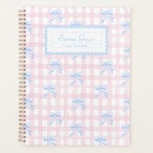 Grandmillennial Gingham mit Bows Planner